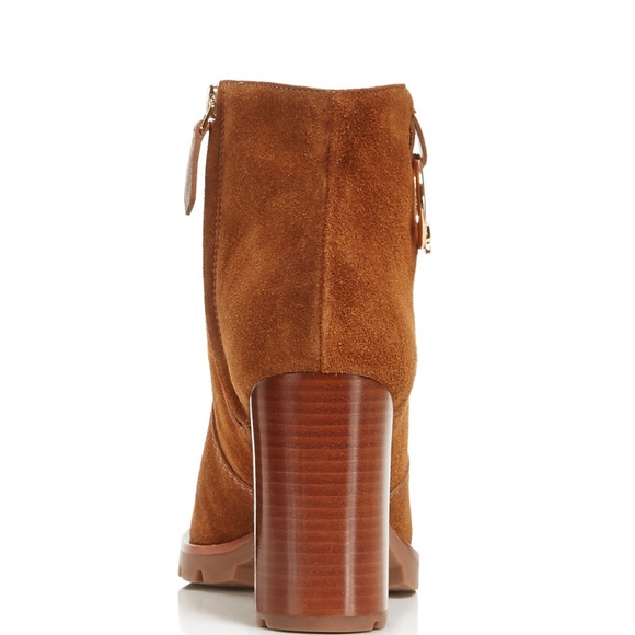 NWOB Sofia Lugged Logo Charm Bootie Size 6.5 Brown - Picture 4 of 5